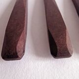 Set of 6 table knives Red Bakelite handle Art Deco period 1930 Stainless steel blade