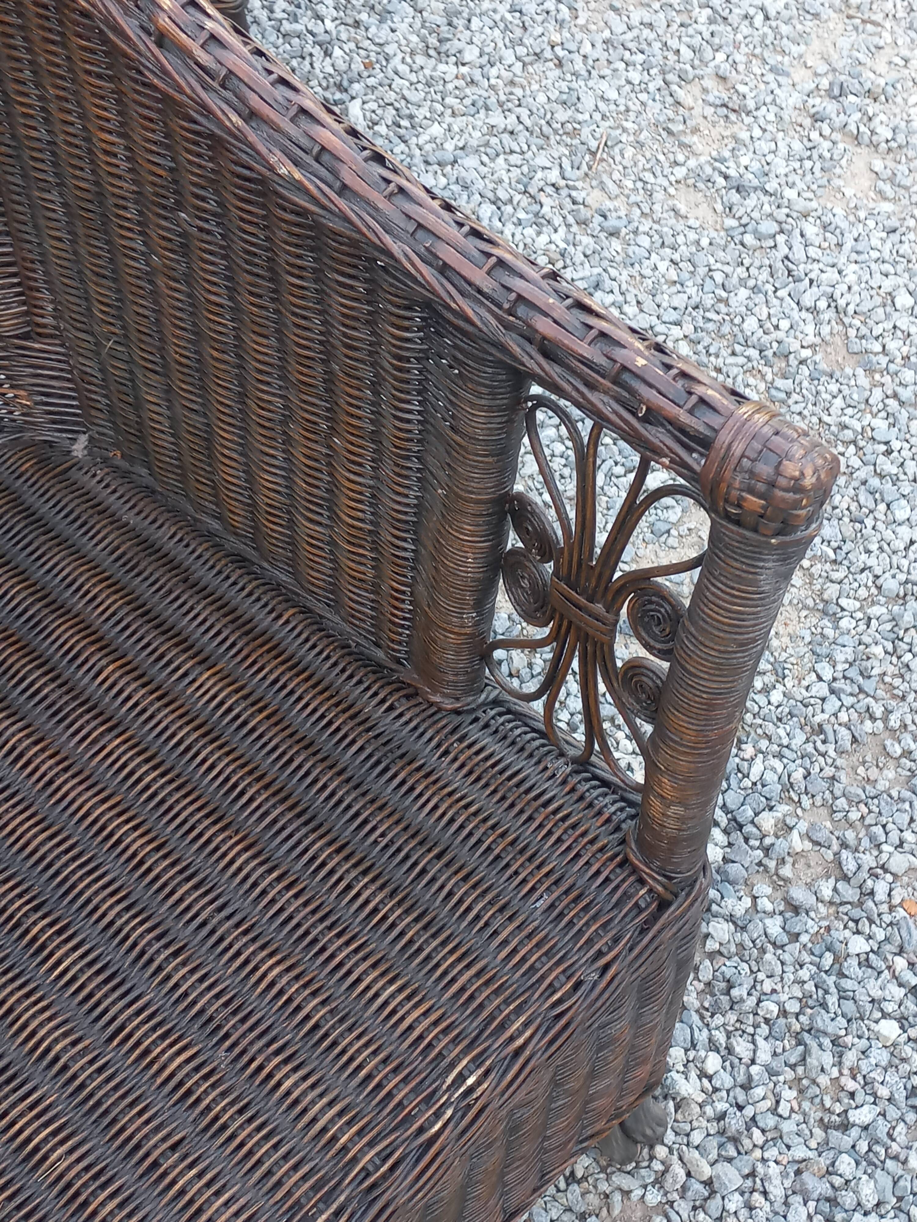 Set de 3 fauteuils en rotin des années 70