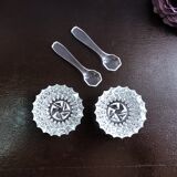 Pair of salters with serving spoons glassware from LUXHEM 50s