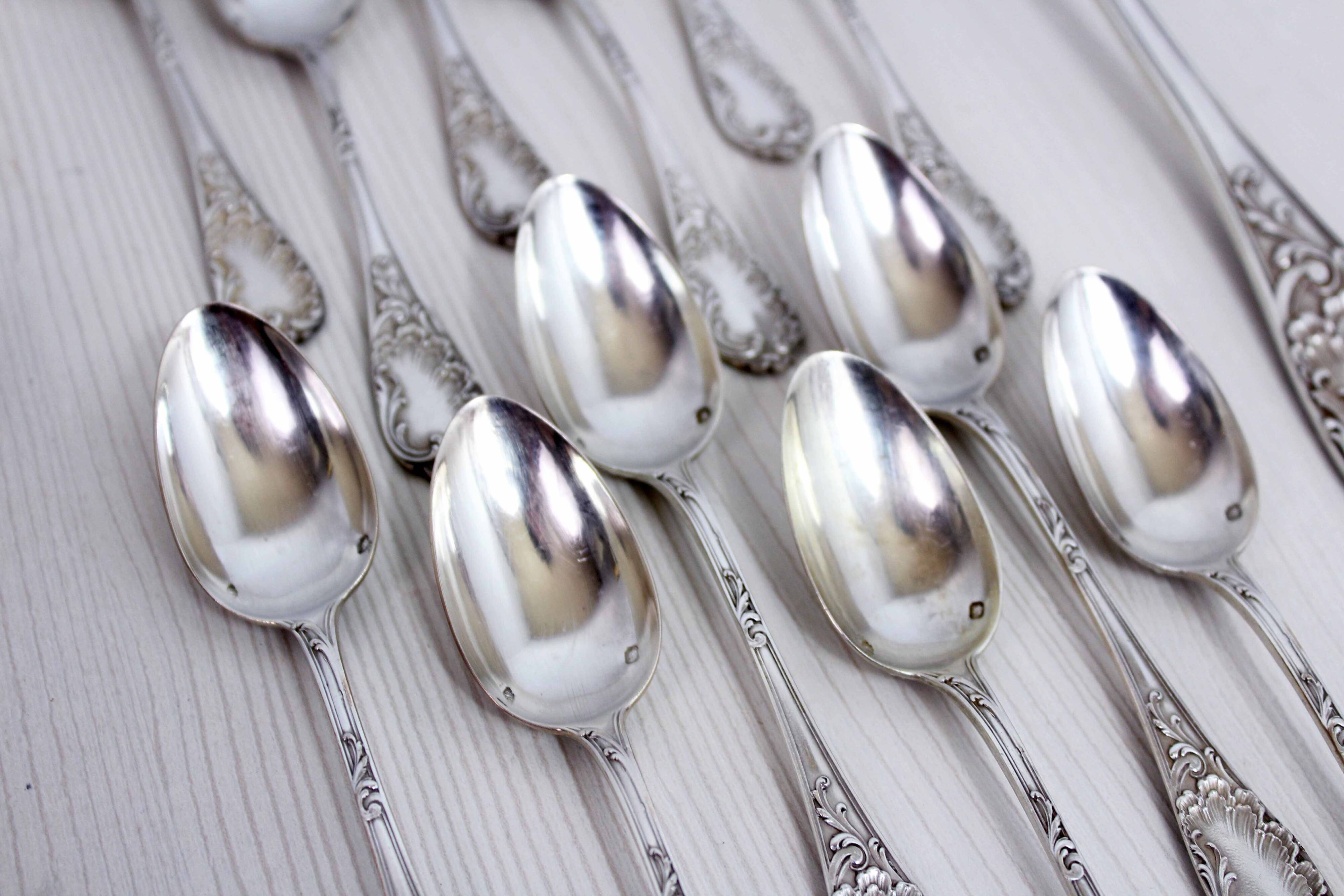 Set of 37 Emile Puiforcat cutlery in solid silver