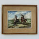 Tableau huile scène camarguaise 20ème