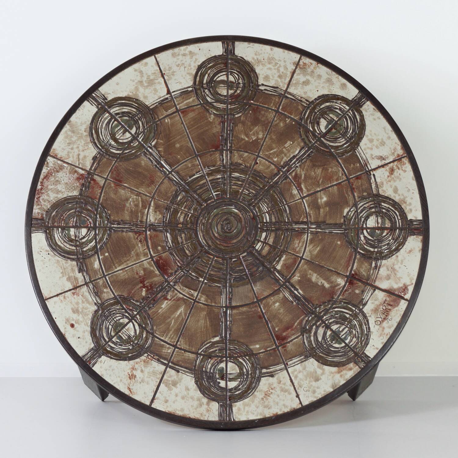 Brutalist coffee table by ox art for trioh, 1970s | danish, handmade