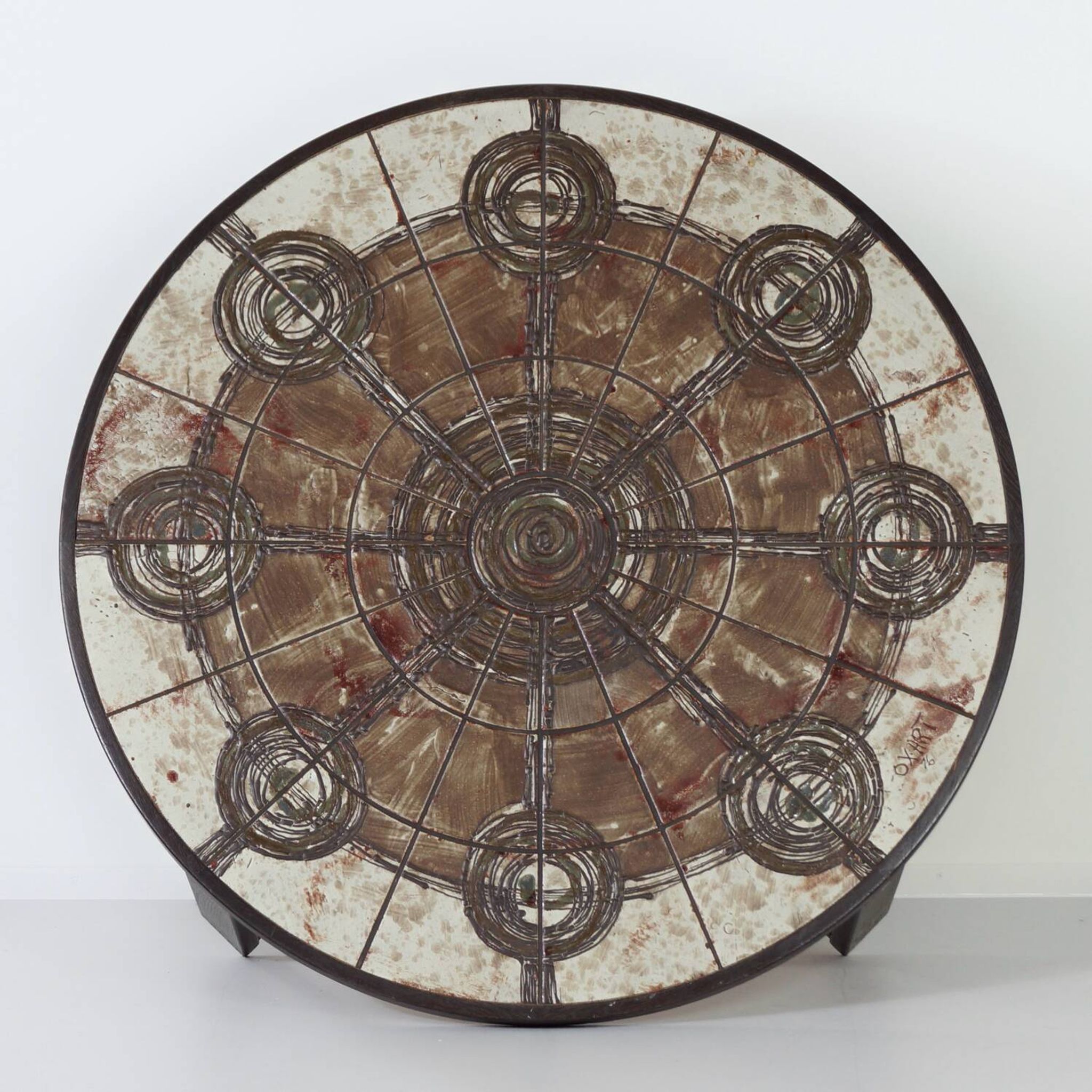 Brutalist coffee table by ox art for trioh, 1970s | danish, handmade