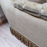 2 fauteuils en velours kaki