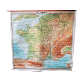 School poster map of France 60s