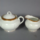 Complete coffee service for 6 people, Giraud Limoges lotus-shaped porcelain C749