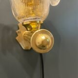 Venetian Murano Glass Brass Sconces Set of 2 1960’s