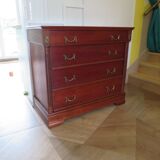 4-drawer chest of drawers – Cherry stain – Imitation Empire style – 80s