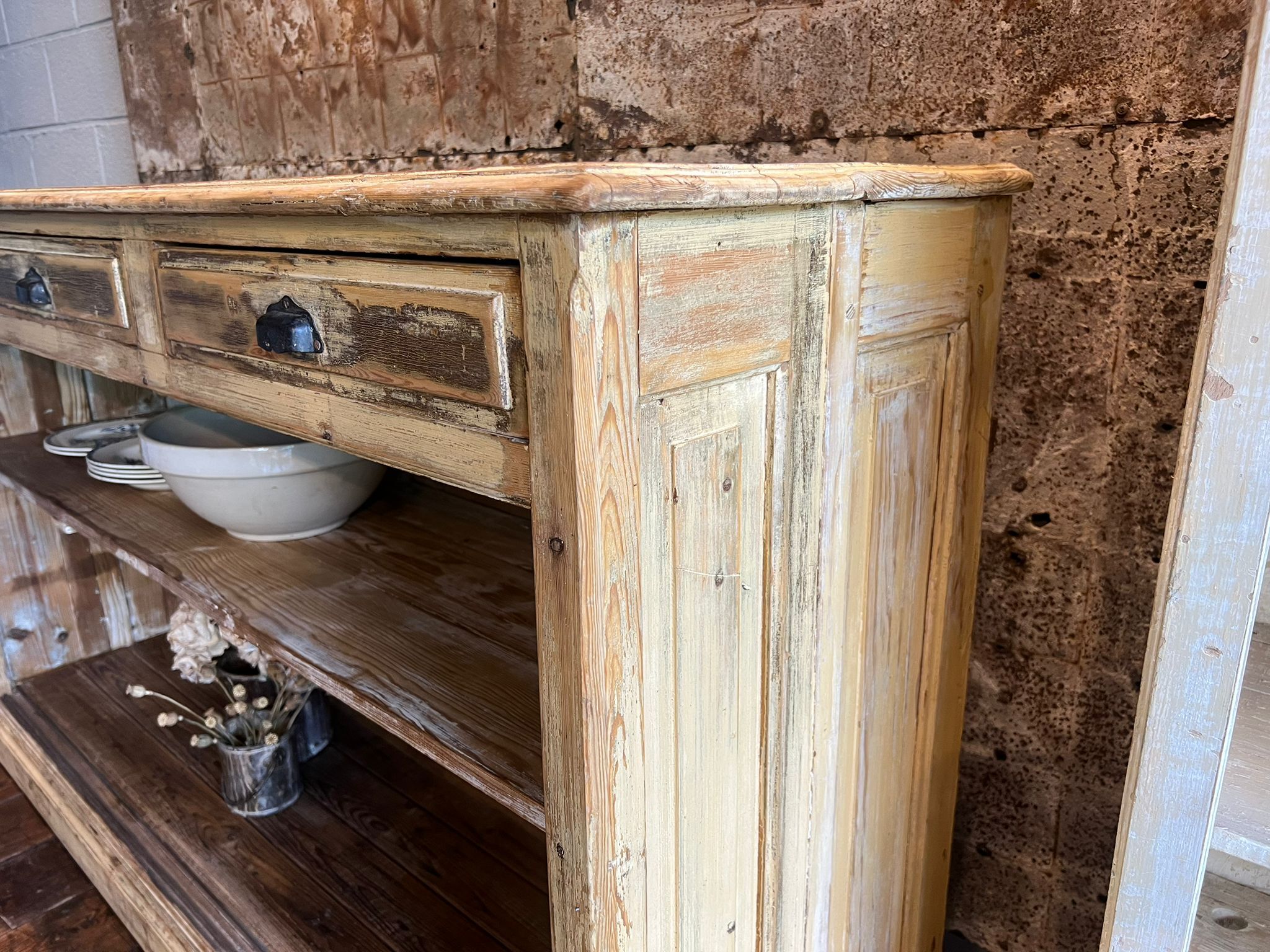 Sideboard 3 drawers patinated