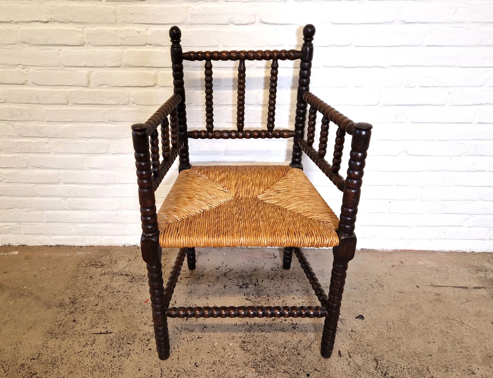 Antique Dutch bobbin chair, 1920s