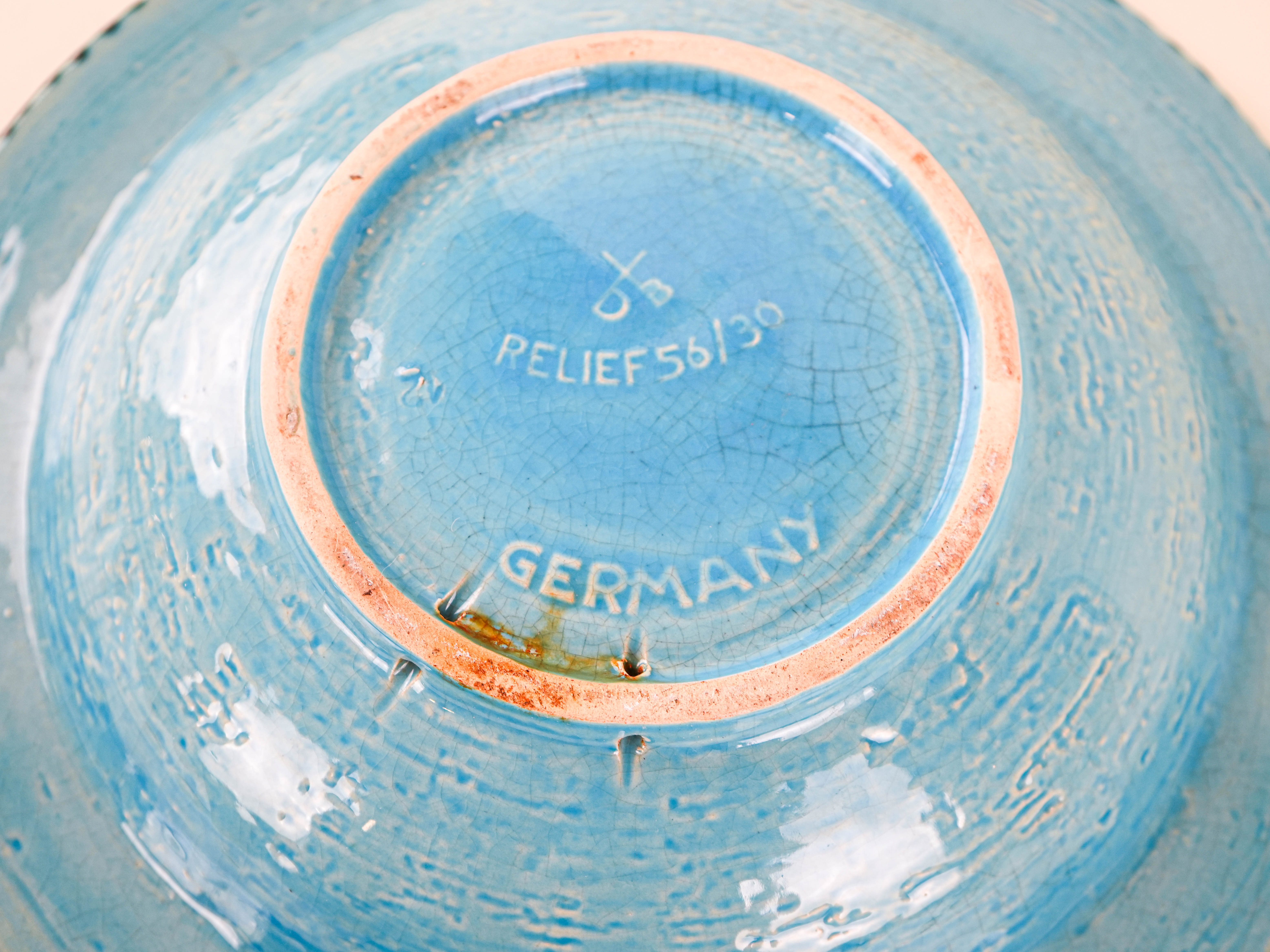 Ceramic plate, German design, 1960s, made in West Germany