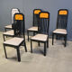 Chaises de salle à manger vintage en bois de noyer et laque, années 1980