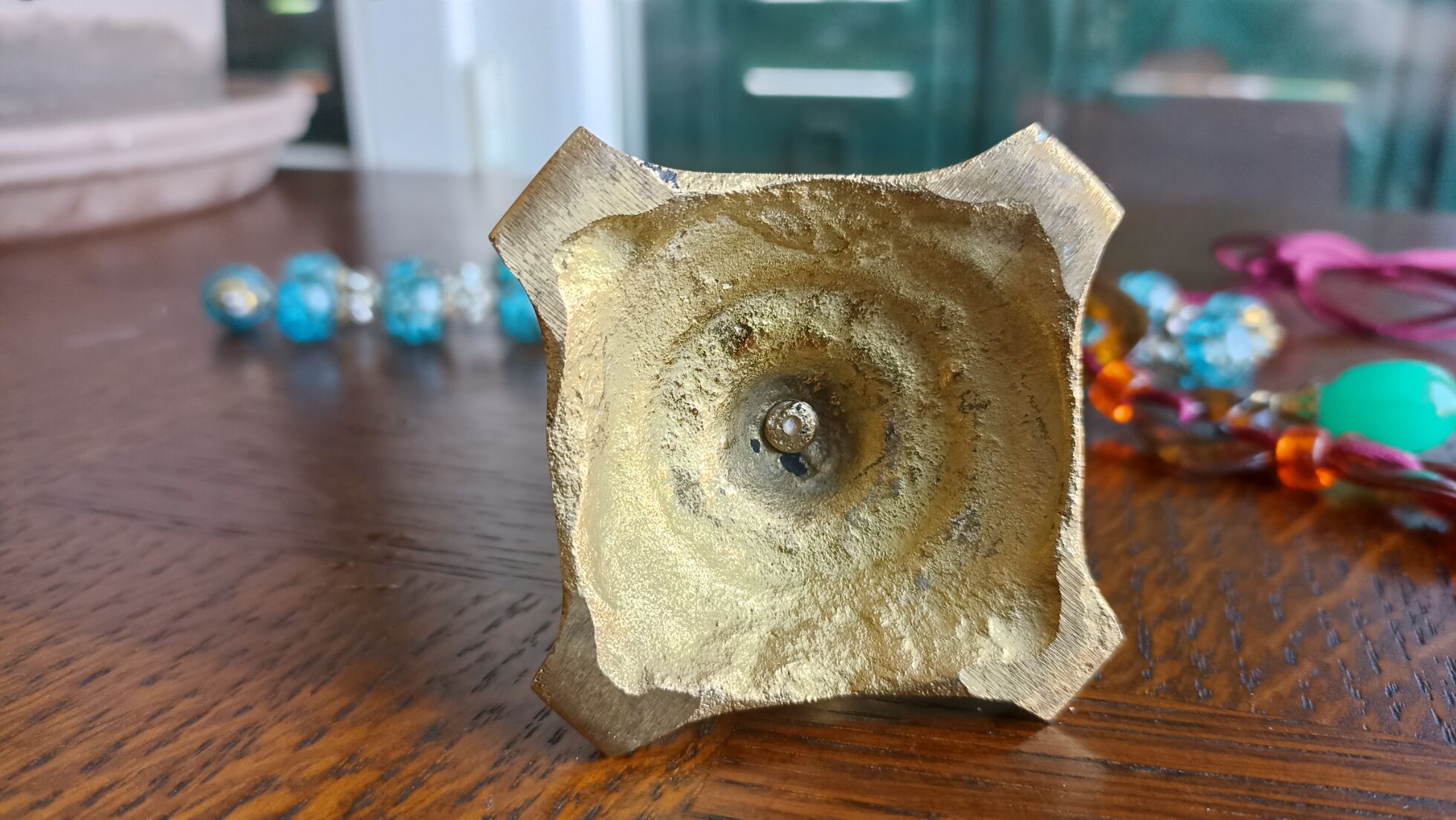 Gold solid brass candle holder