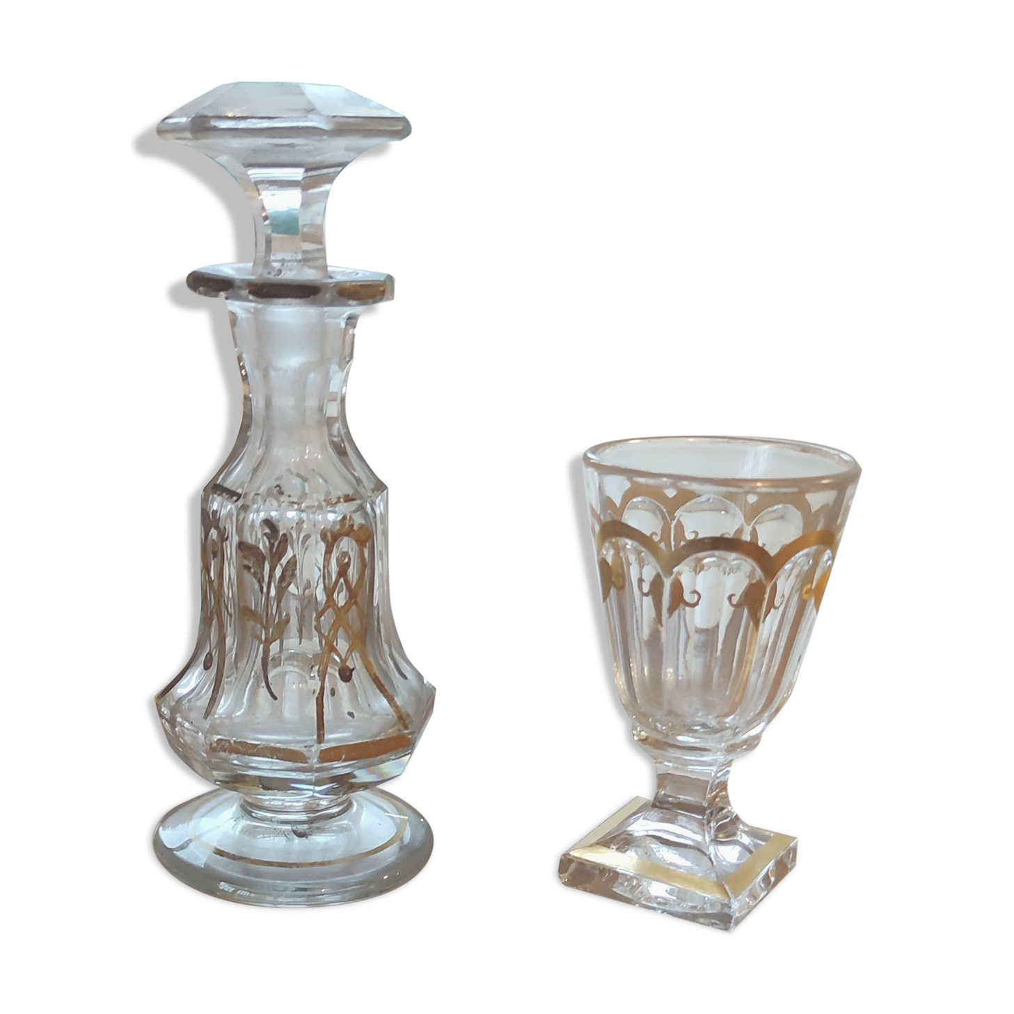 Carafon and small crystal glass from Baccarat/19th century