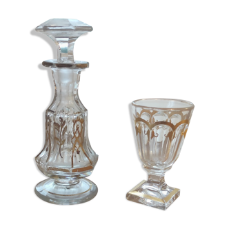 Carafon and small crystal glass from Baccarat/19th century