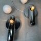 2x vintage design wall lamps – chrome and opaline