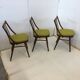 Lot de 3 chaises de salle à manger en bois vintage MIER TOPOLCANY Antonin Suman des années 60 Tchécoslovaquie