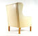 Danish oak & leather lounge wingback chair 70s