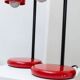 Set of 2 vintage red table lamps - postmodern Memphis design - Italy 1980s