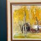 Original Swedish Oil on Canvas – "Houses and Trees in Autumn" by Pia H. Campbell