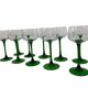 Set of 10 vintage green glass wine glasses Luminarc Alsace