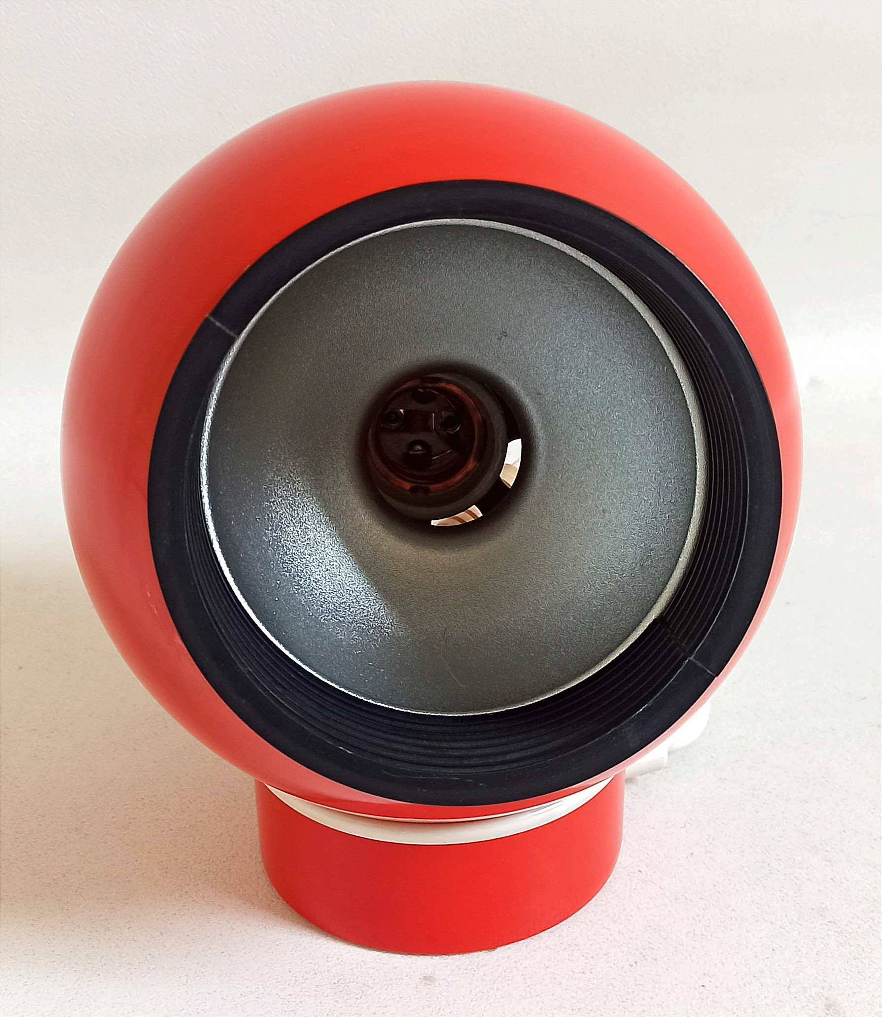 Bright Red Lita Ball Lamp Space Age 70s