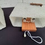 Pair of Scandinavian Perpex and teak wall lights