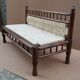 Natural burmese teak sofa and braided cotton seat & backsplash
