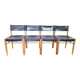 Set of 4 oak and leather chairs