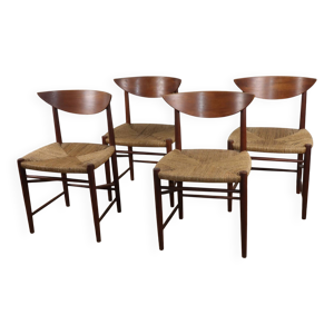 Série de 4 chaises scandinave - teck