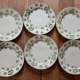 6 flat plates made of ironstone Sarreguemines 'Geranium'