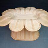 Hollywood Regency Italian rattan dining table 1970