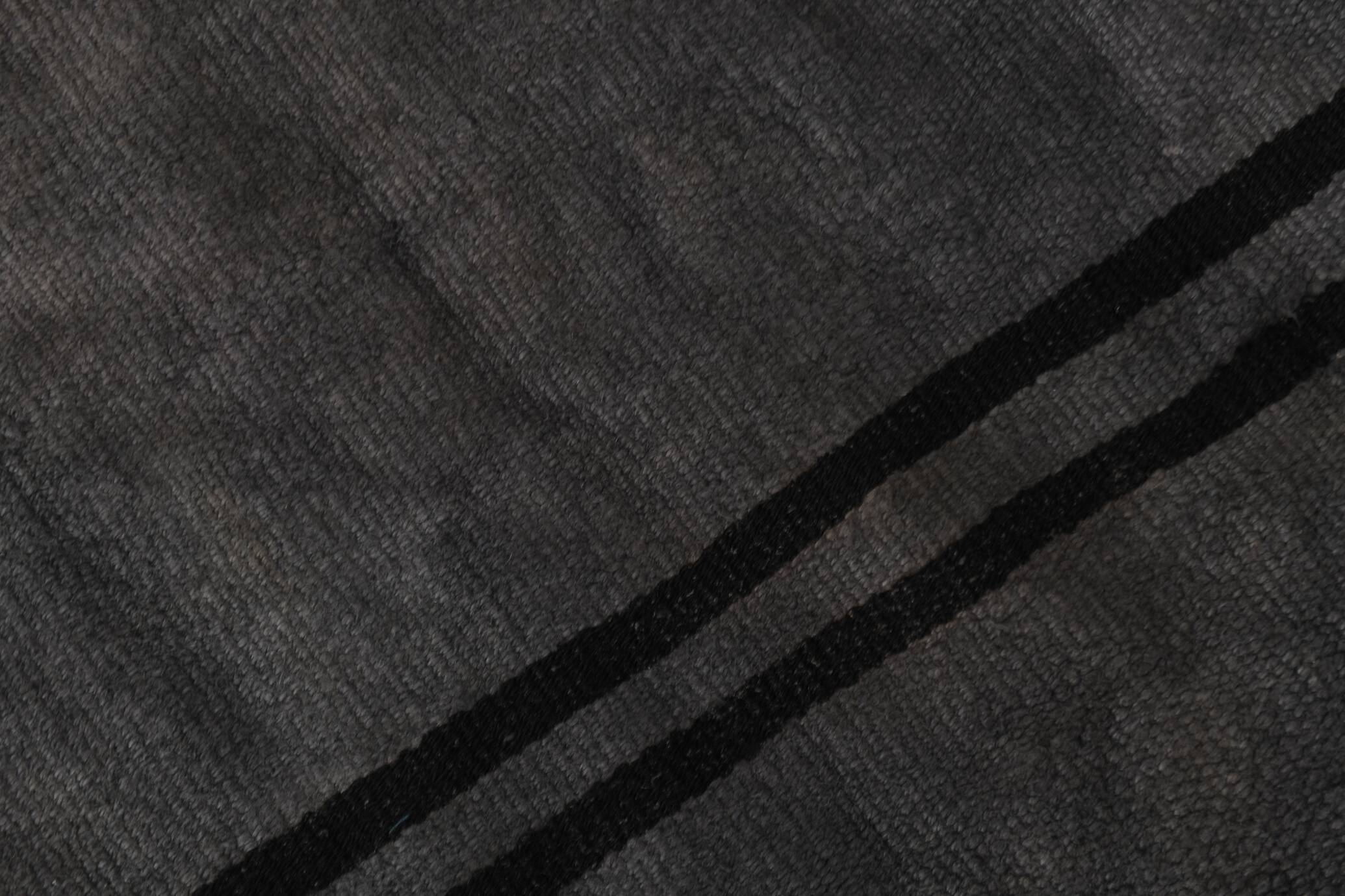 2x8 Green & Black One-of-a-Kind Vintage Kilim Runner, 67x247 Cm