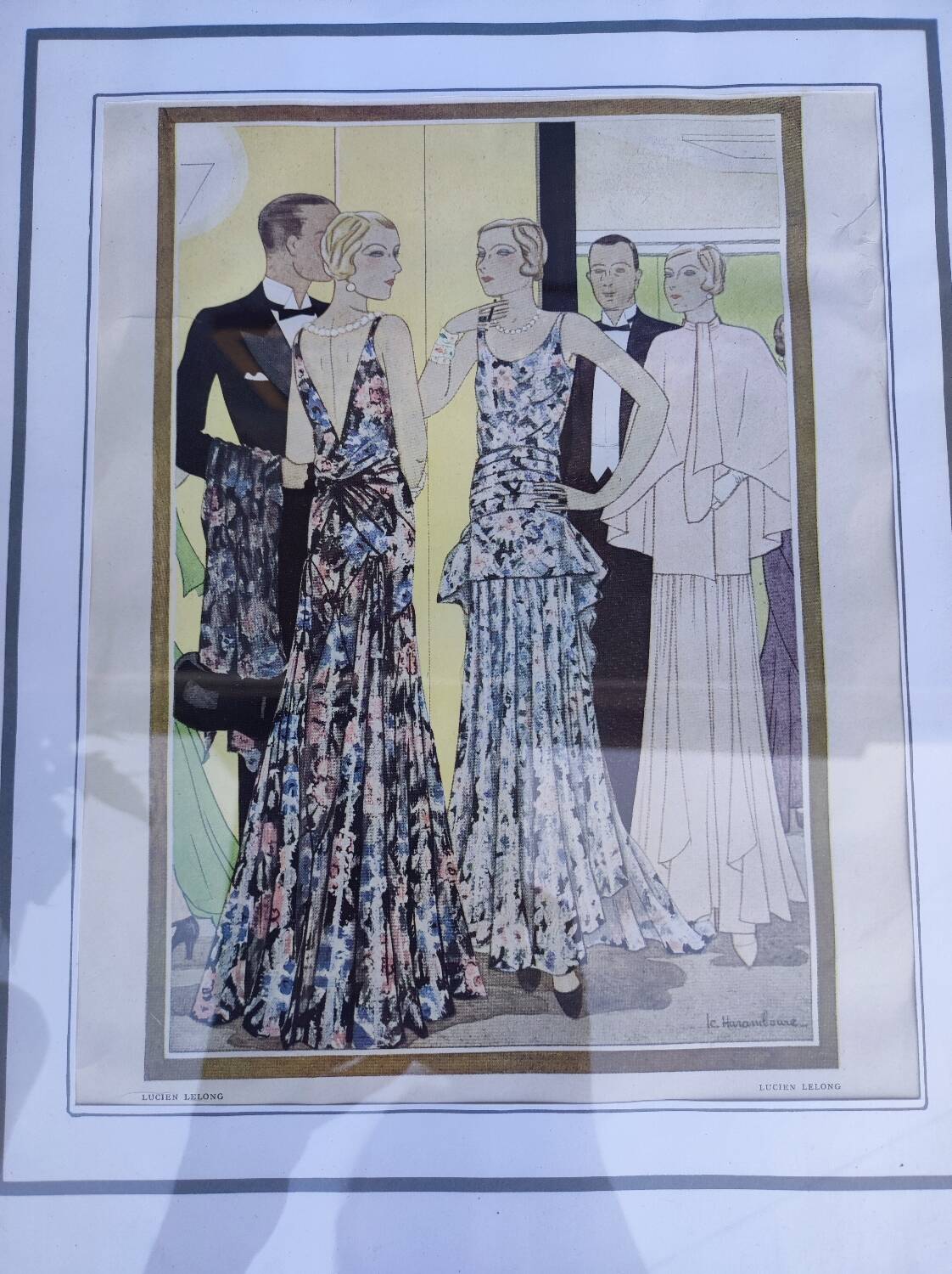 Cadre illustration de la mode de Lucien Lelong, 1940-50