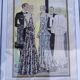 Cadre illustration de la mode de Lucien Lelong, 1940-50