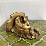 Baroque style wall console shelf in gilded wood