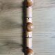 Bamboo-style wall coat holder with 3 mushroom hooks