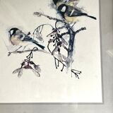 Frame birds three chickadees