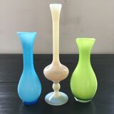 Trio of opaline vases