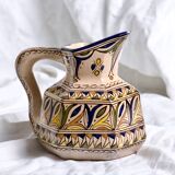 Antique hexagonal carafe in ceramic art from Fes
