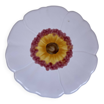 Flower plate in Vallauris ceramic