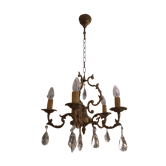 Chandelier 5 branches in bronze and crystal
