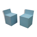Pair of wooden armchairs design 1980