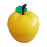 Vintage yellow apple-shaped plastic ice cube tray