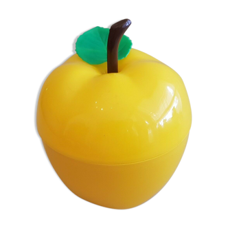 Vintage yellow apple-shaped plastic ice cube tray