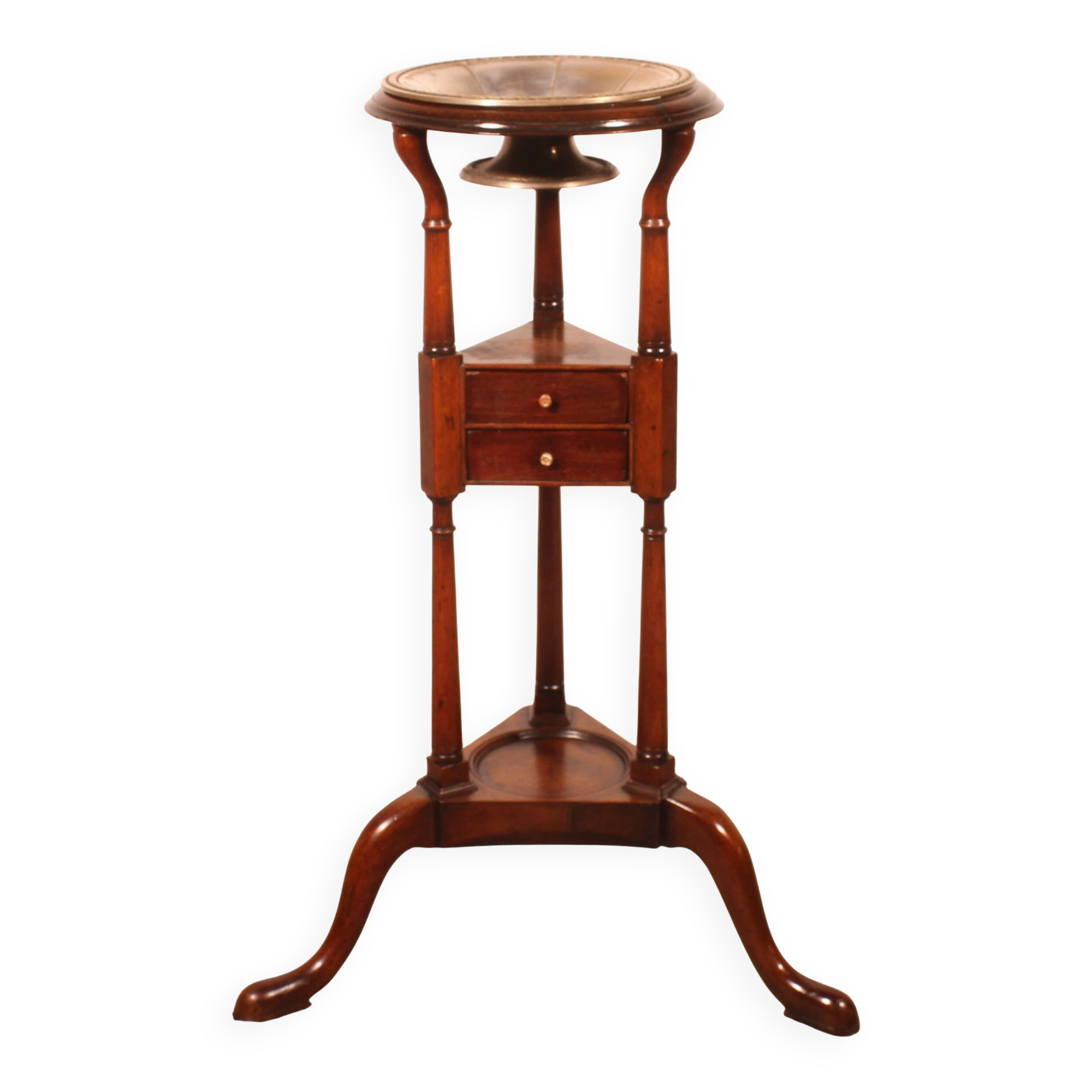 18th century mahogany barber's or pocket emptier
