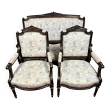 Louis XVI style living room in rosewood and gilding circa 1850