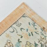 Orange Cream Floral Pattern Farmhouse Vintage Rug, 146x237Cm