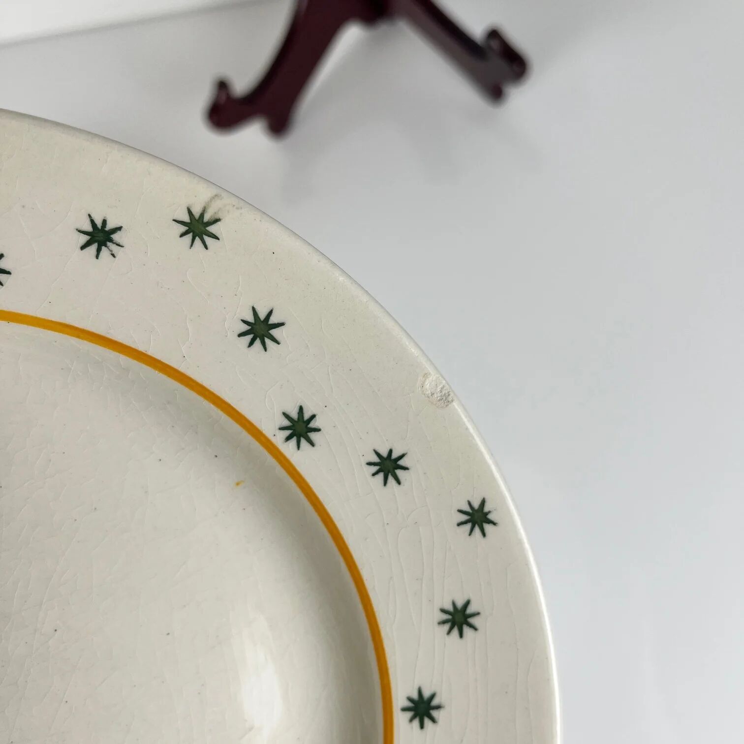 Set of 6 flat plates GIEN, Primefleur creation, model "Constellation", 1950.