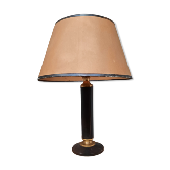 Leather-wrapped burreau lamp